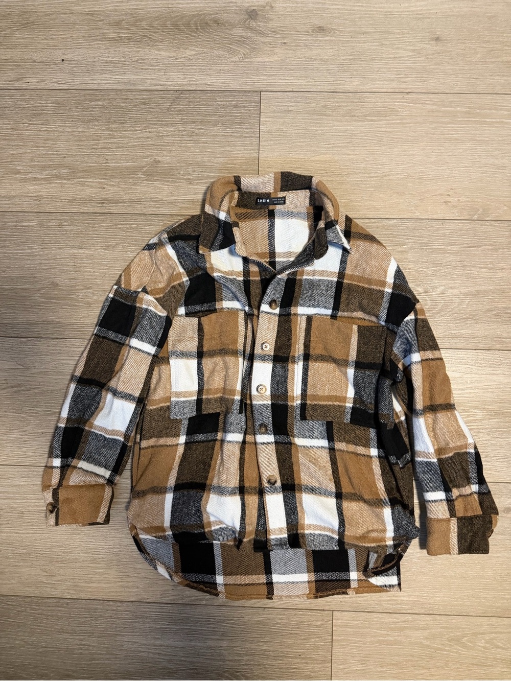 Shacket Jacket in Tan Plaid - women